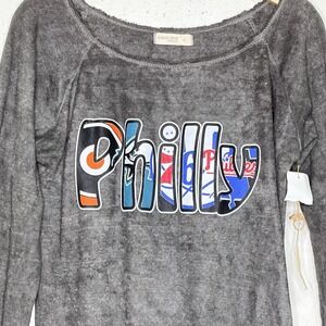 Ocean Drive Women's S Philadelphia Philly Sports Teams Graphic Gray Sweatshirt